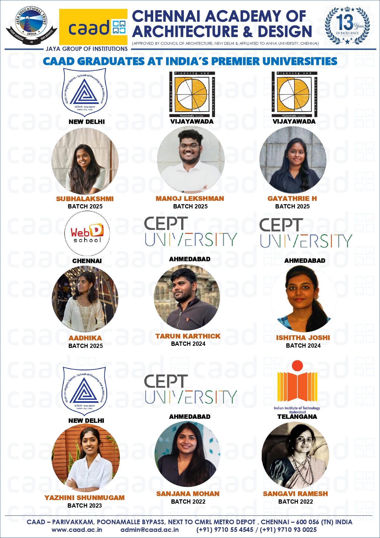 CAAD graduate higher education achievement 5